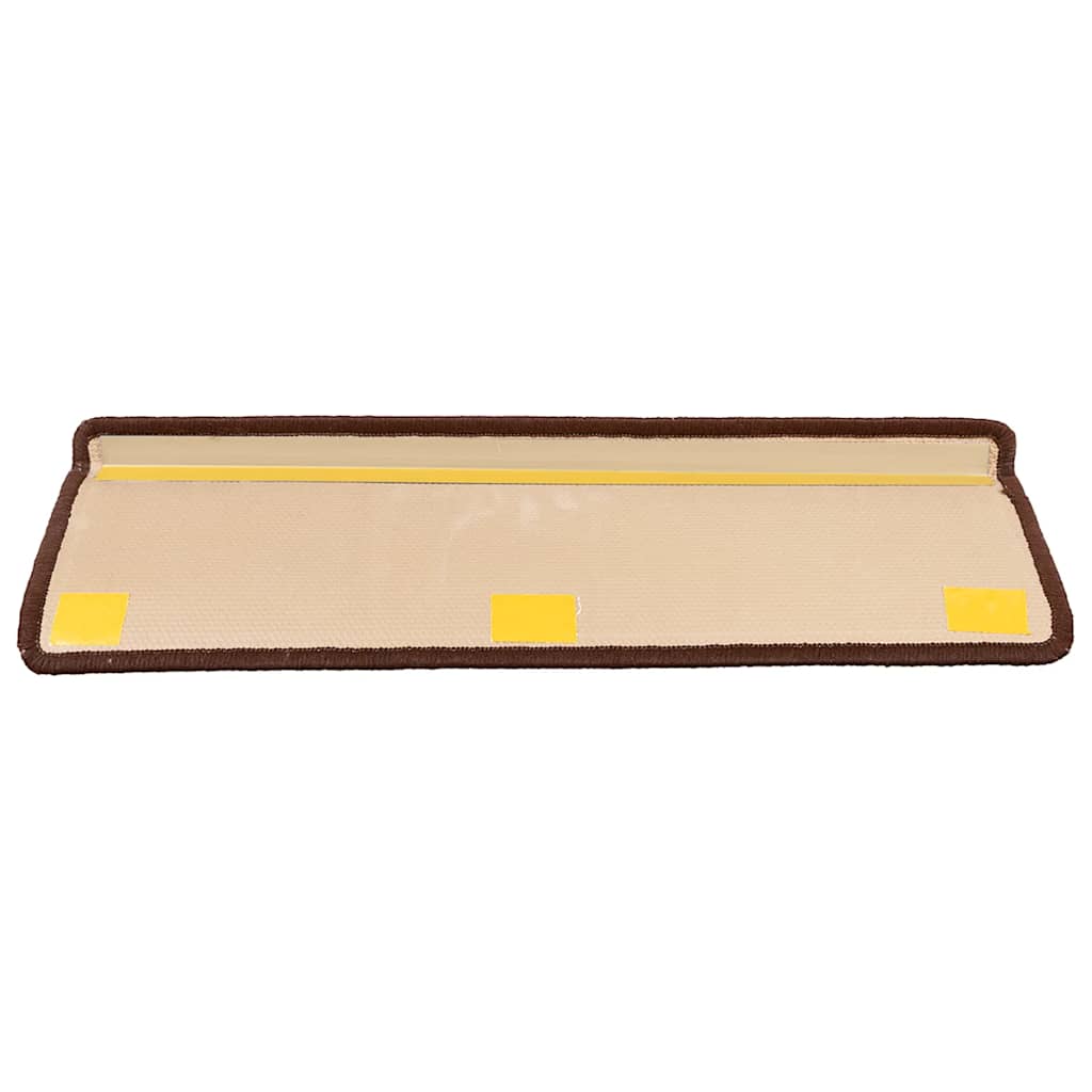 Tapetes de escadas adesivos 10 pcs 65x21x4 cm castanho