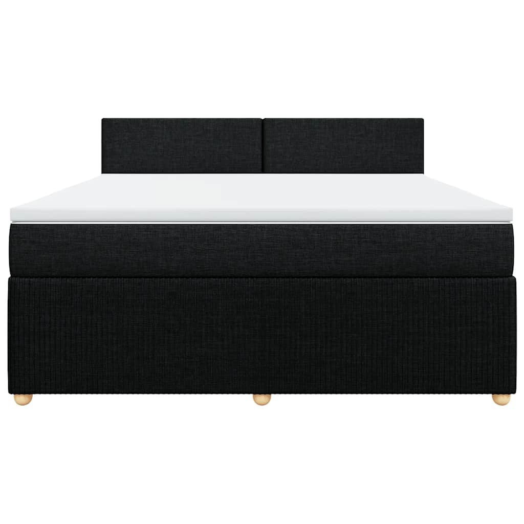 Cama com molas/colchão 180x200 cm tecido preto