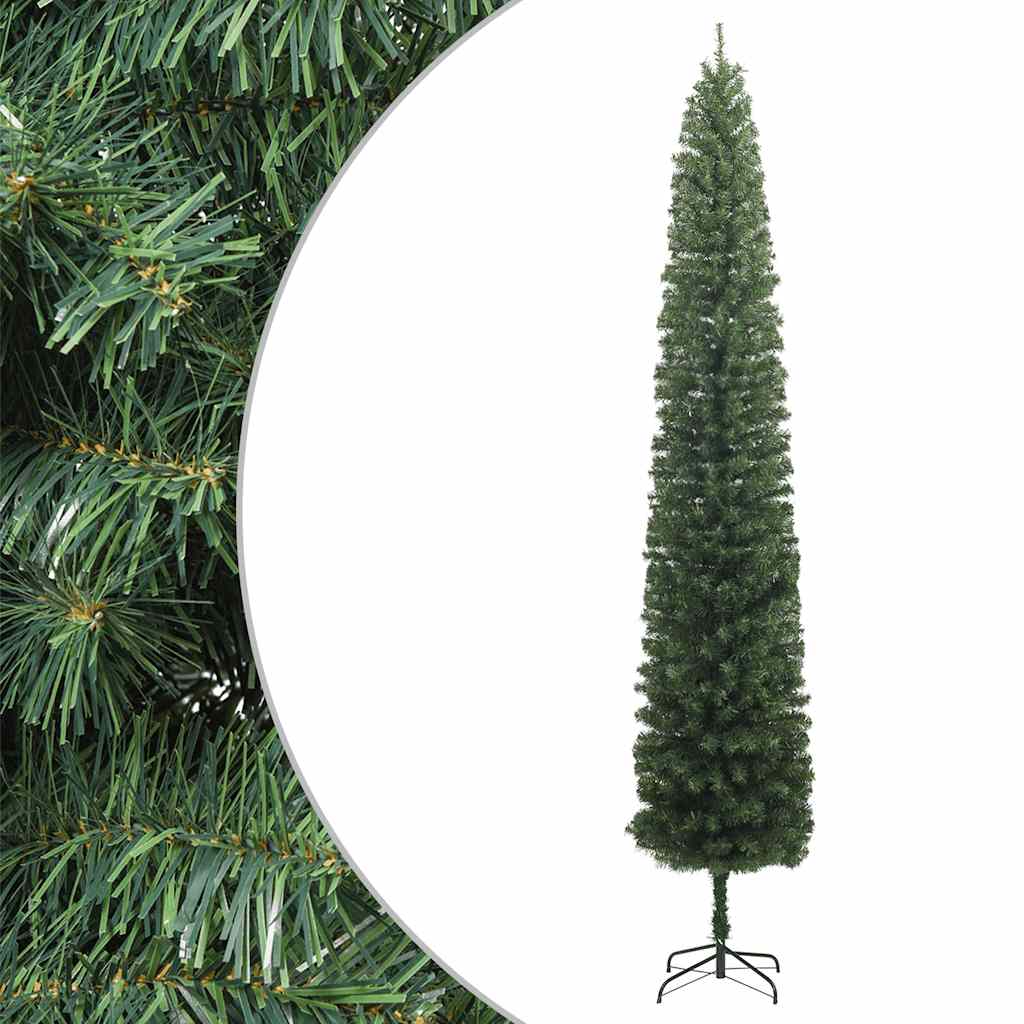 Árvore de natal fina com suporte 270 cm PVC