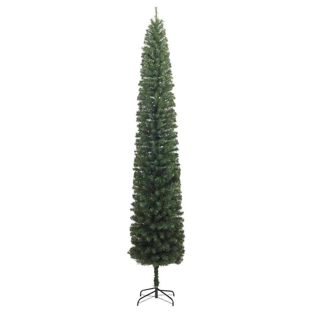 Árvore de natal fina com suporte 270 cm PVC