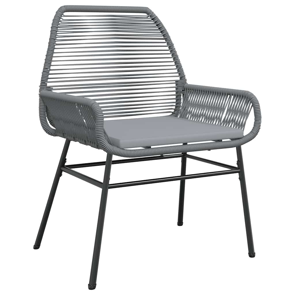 Conjunto jantar jardim 5 peças almofadas vidro vime cinzento PE