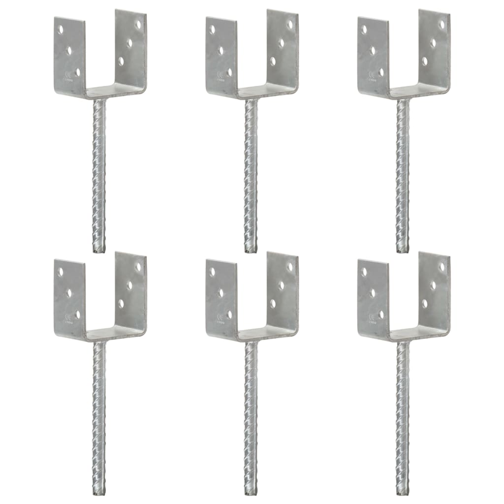 Âncoras de vedação 6 pcs 9x6x30 cm aço galvanizado prateado