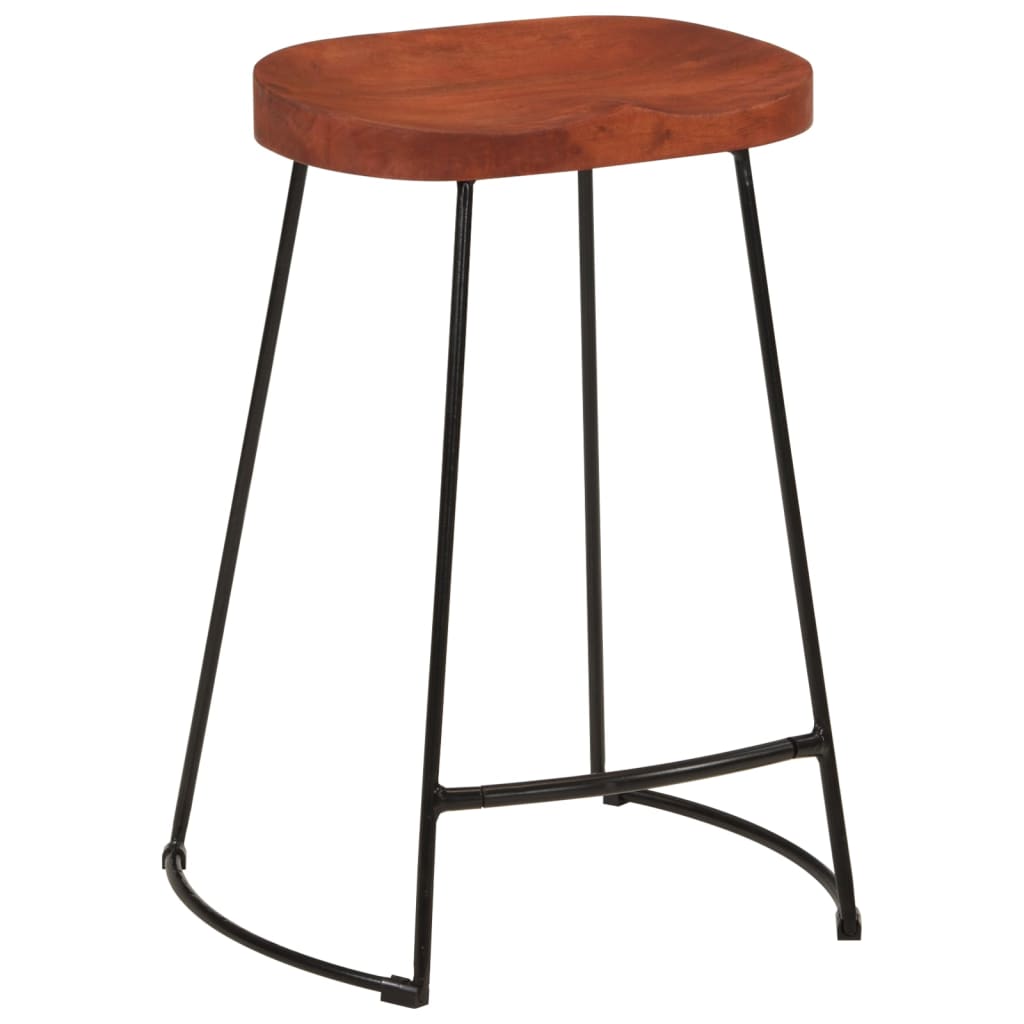 Bancos de bar gavin 2pcs 45x40x63cm madeira de mangueira maciça