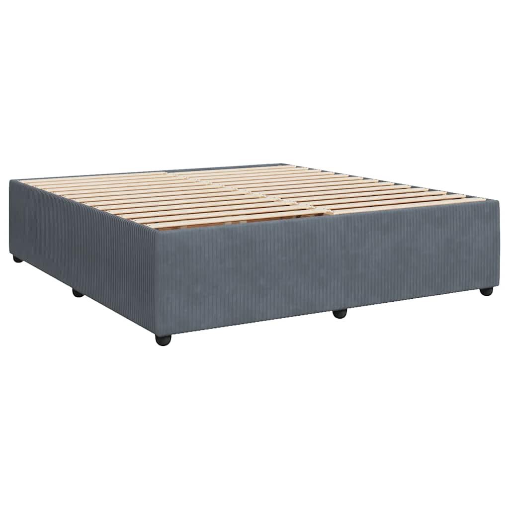 Estrutura de cama sem colchão 200x200 cm veludo cinzento-escuro