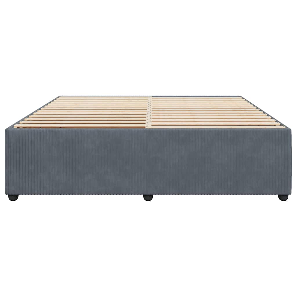 Estrutura de cama sem colchão 200x200 cm veludo cinzento-escuro