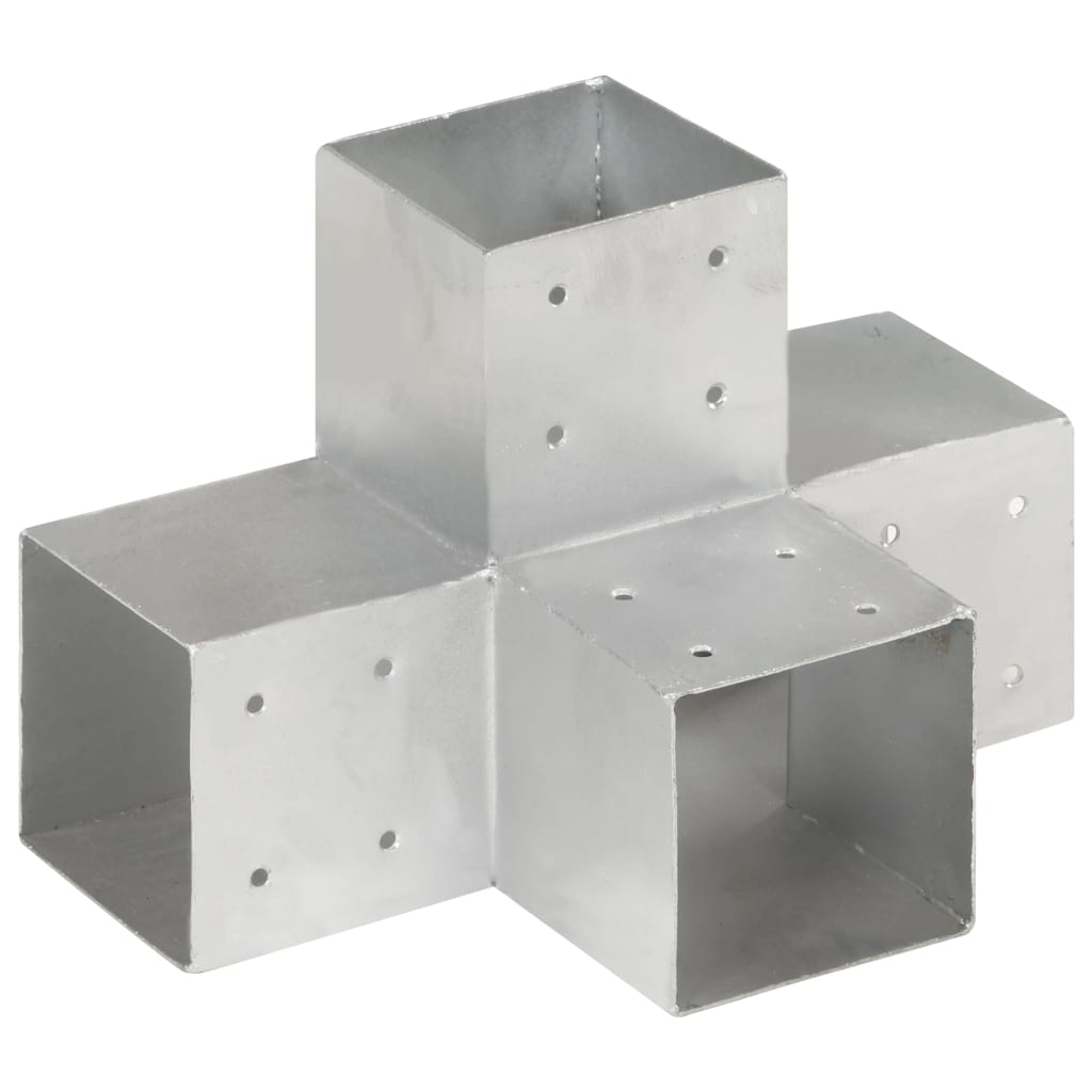 Base para poste em forma de x 101x101 mm metal galvanizado