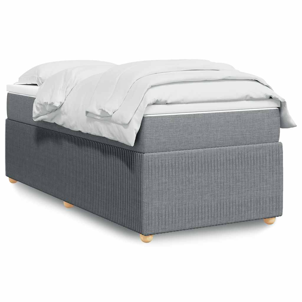 Cama com molas/colchão 80x200 cm tecido cinza-claro