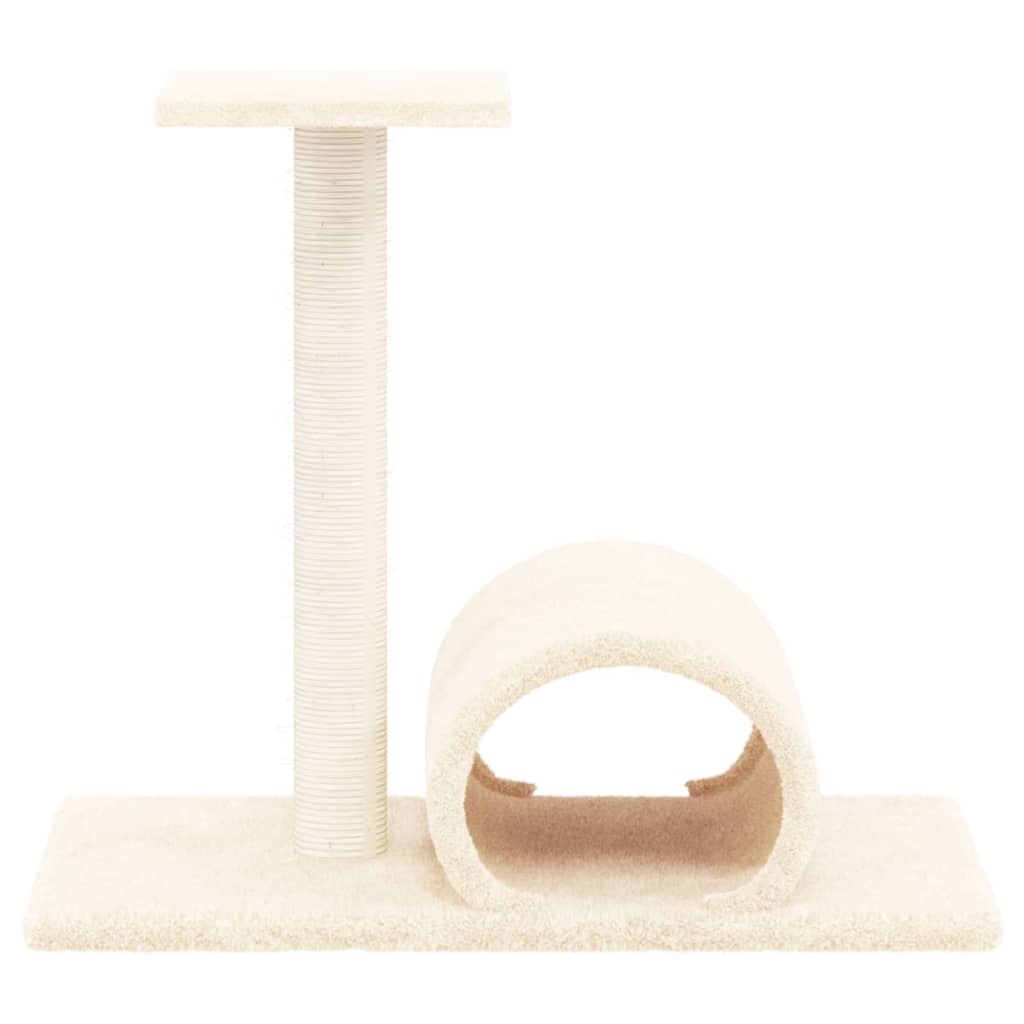 Poste arranhador para gatos com túnel 60x34,5x50 cor creme