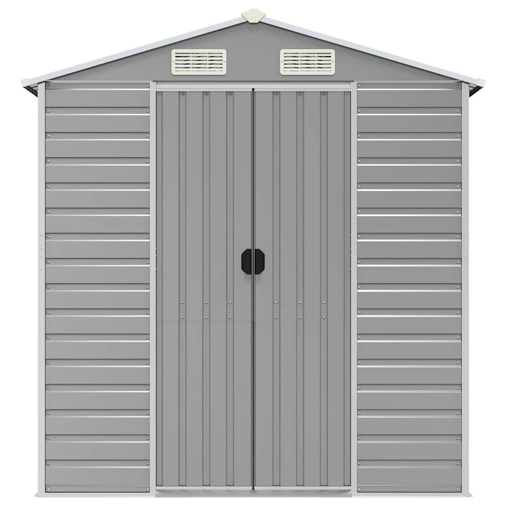 Abrigo de jardim 191x130x198 cm aço galvanizado cinzento-claro