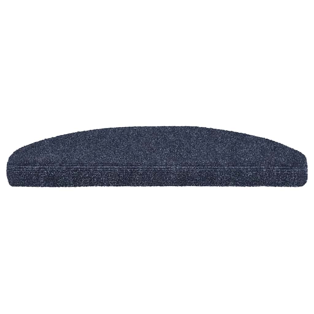 Tapetes de escada autoadesivos 10 peças 65x21x4 cm azul semicircular grande