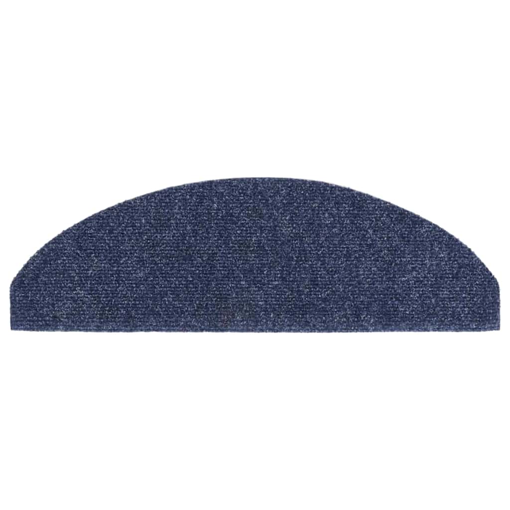 Tapetes de escada autoadesivos 10 peças 65x21x4 cm azul semicircular grande