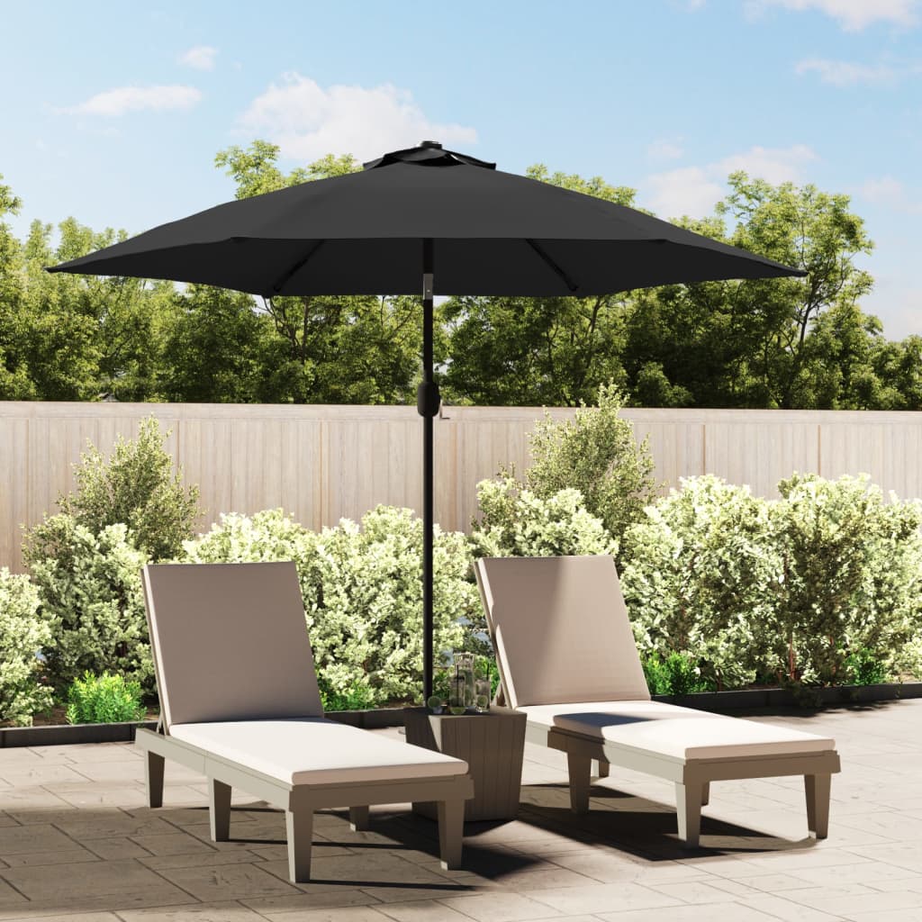 Guarda-sol de exterior com mastro de metal 300 cm antracite