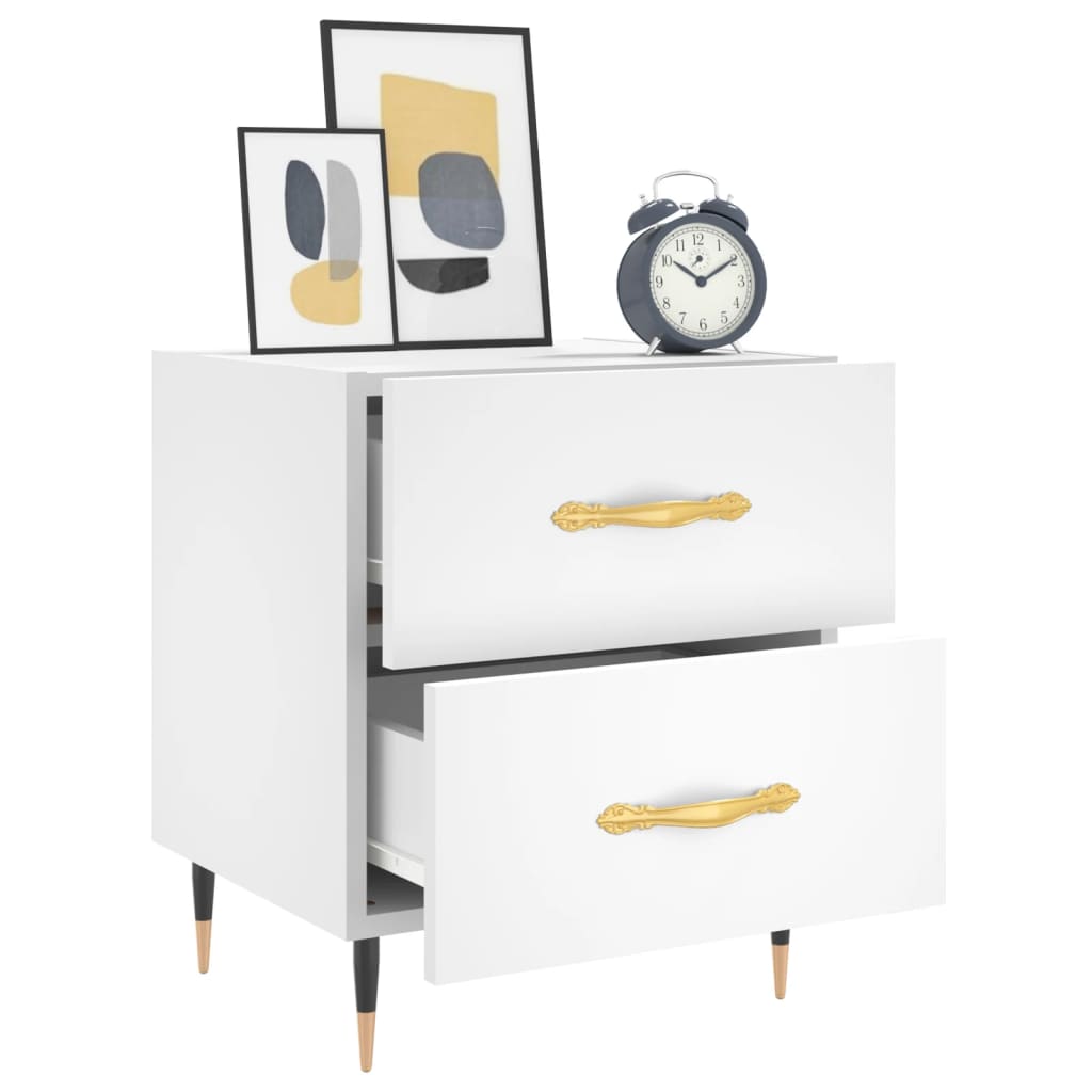 Mesas de cabeceira 2 pcs 40x35x47,5 cm deriv. de madeira branco