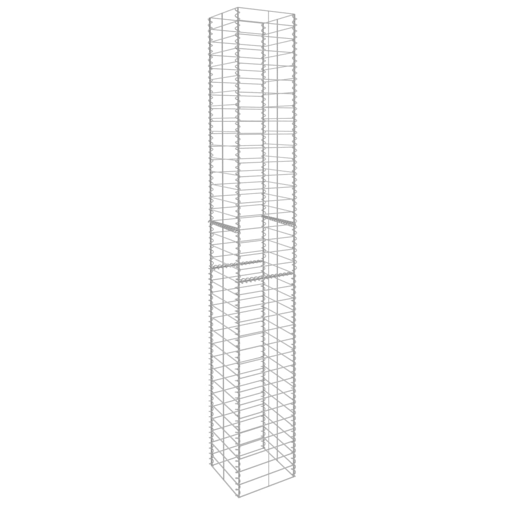 Cestos gabião 3 pcs aço galvanizado 25x25x197 cm