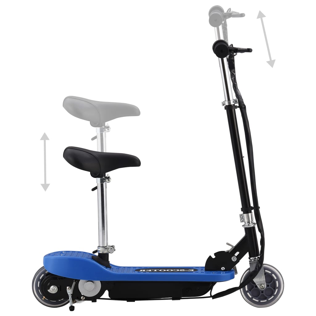 Trotinete/scooter elétrica com assento 120 w azul