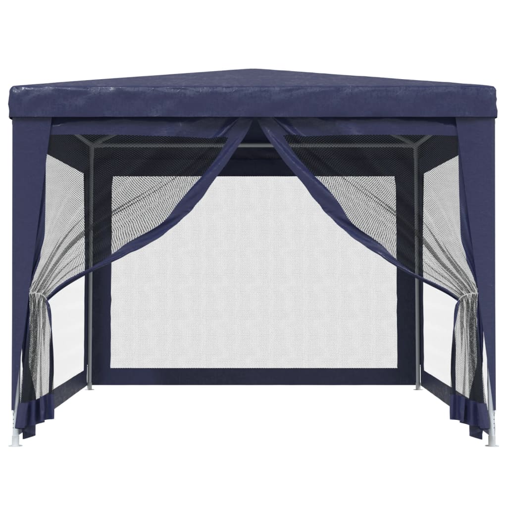 Tenda para festas c/ 4 paredes laterais em rede 3x4 m pead azul