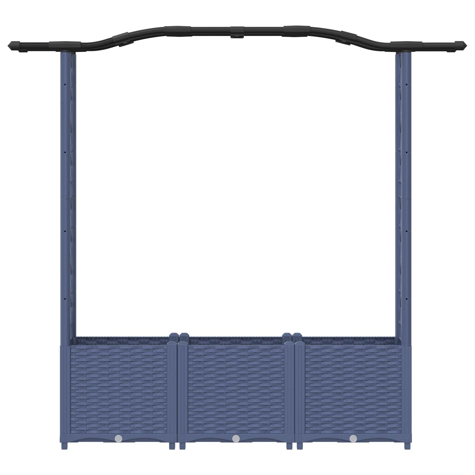 Cama elevada com treliça e telhado cinzento 164 x 40 x 138 cm