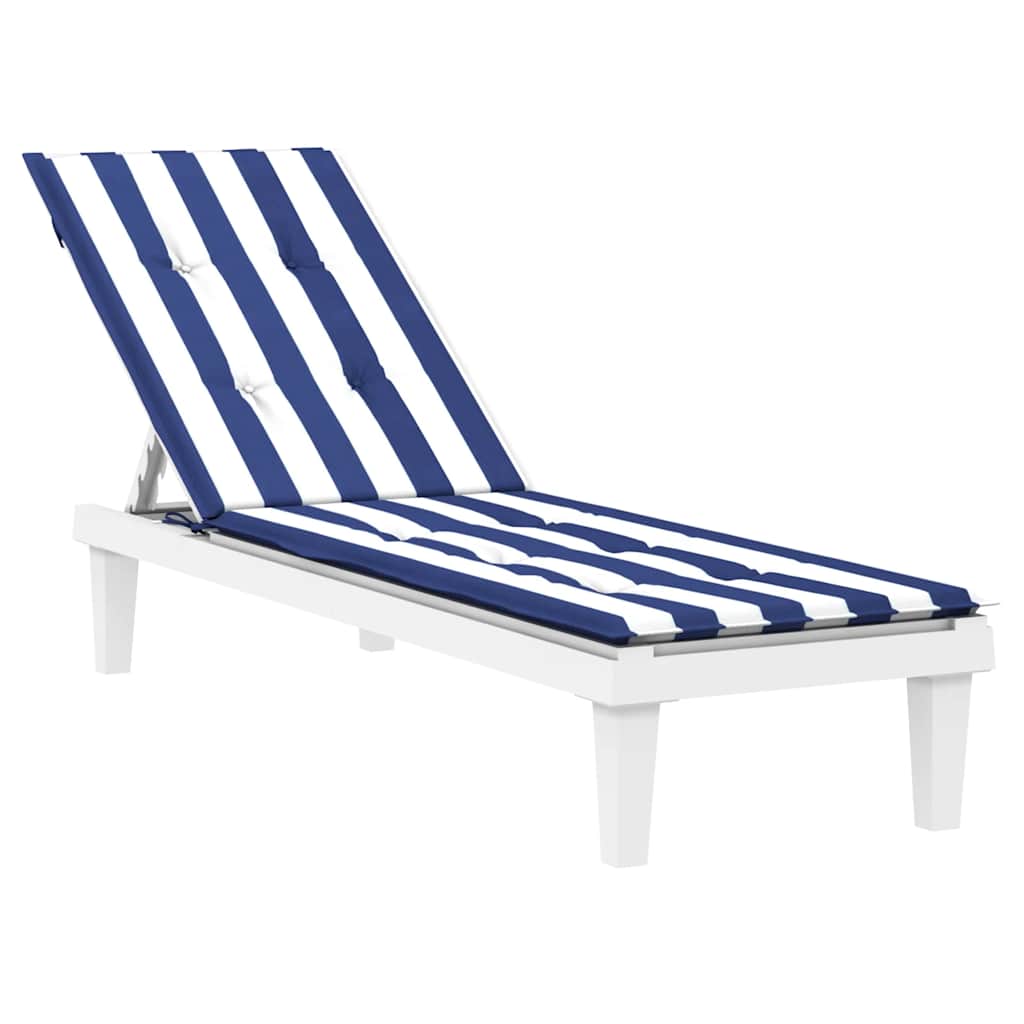 Almofadão cadeira de terraço tecido oxford riscas azul/branco