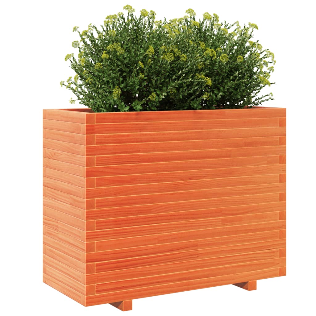 Vaso/floreira de jardim 90x40x72,5 cm pinho maciço castanho mel
