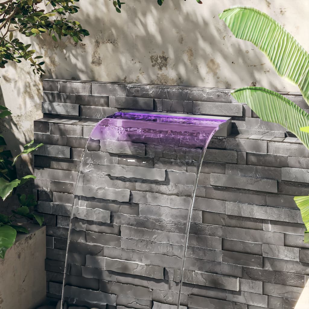 Cascata com leds RGB 60 cm aço inoxidável
