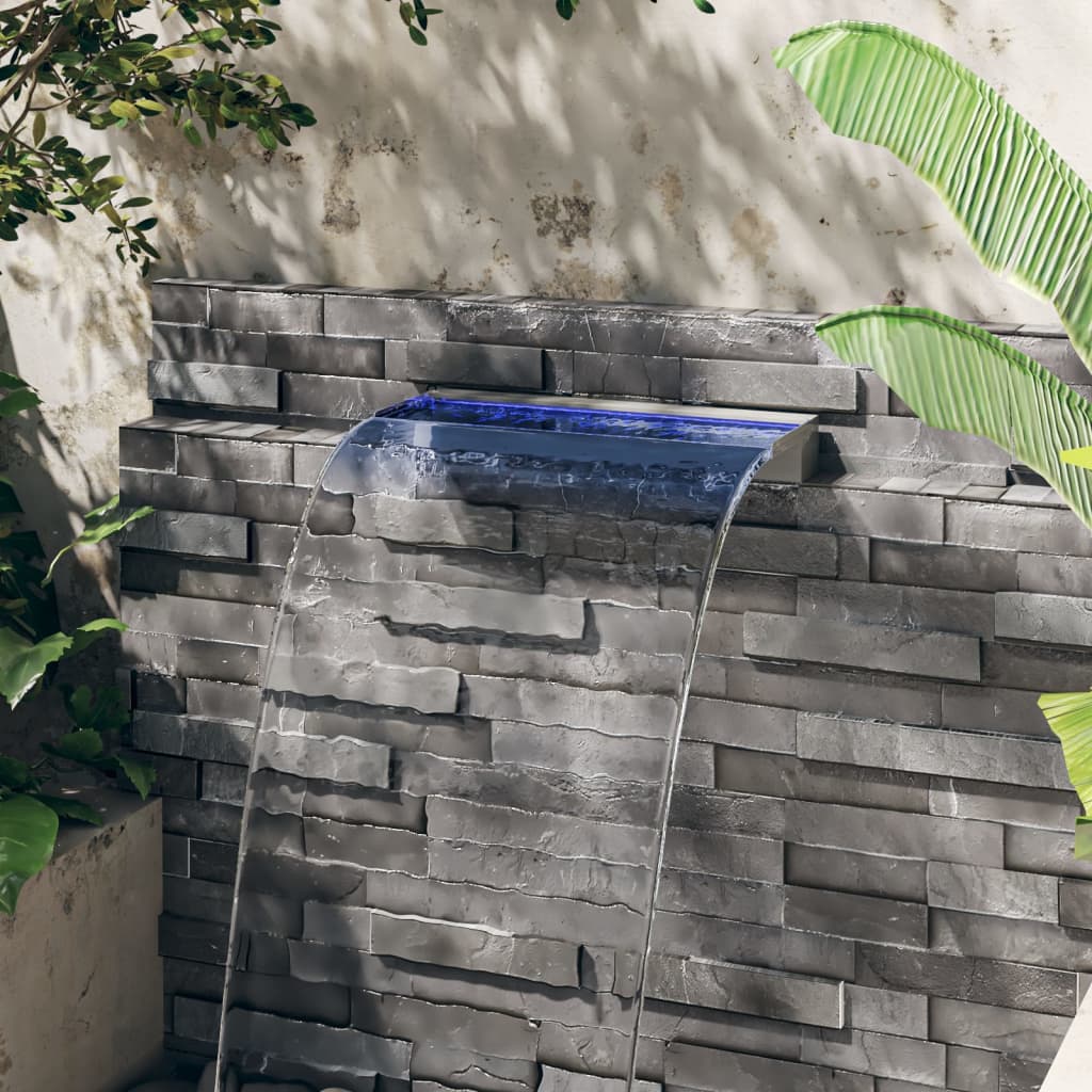 Cascata com leds RGB 60 cm aço inoxidável