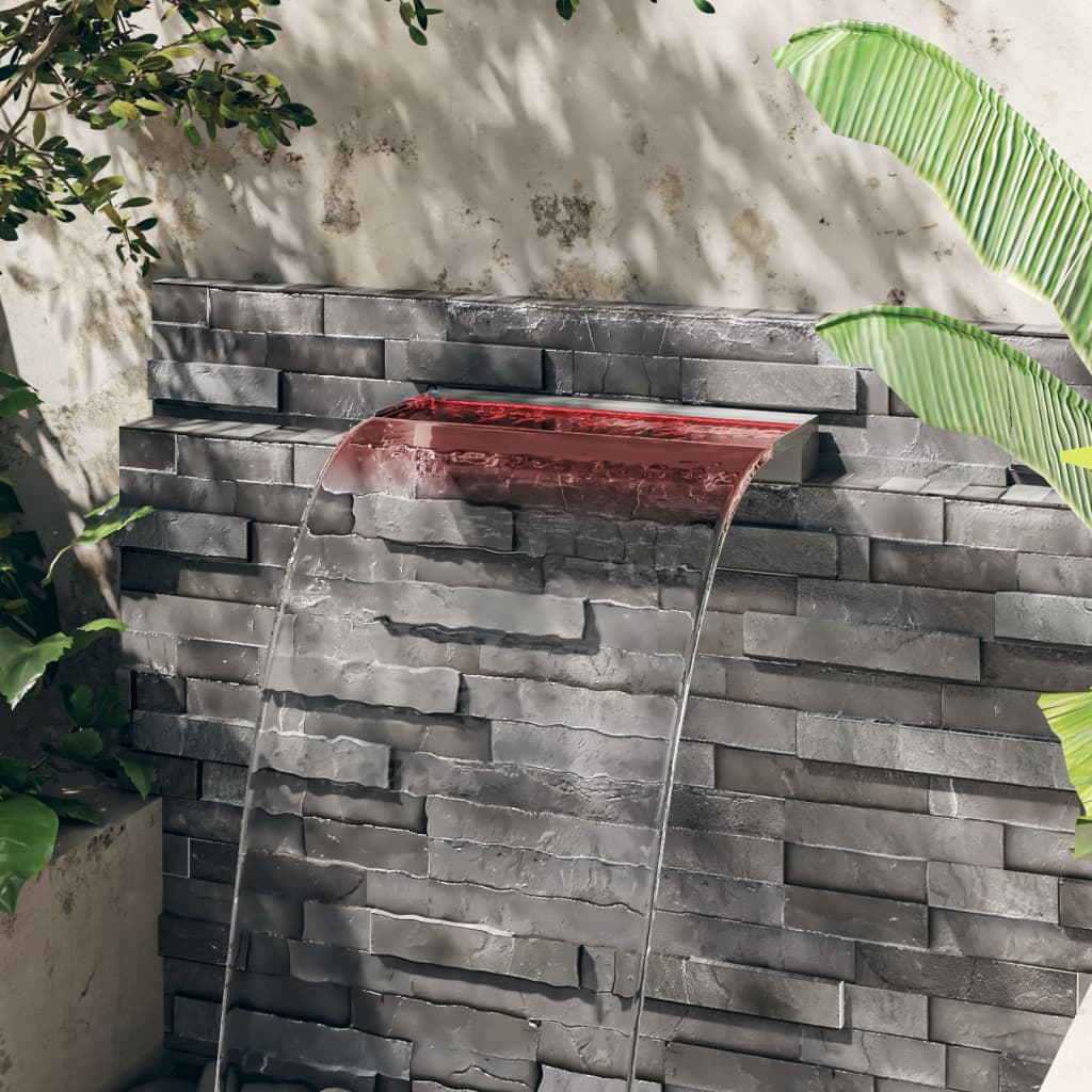 Cascata com leds RGB 60 cm aço inoxidável