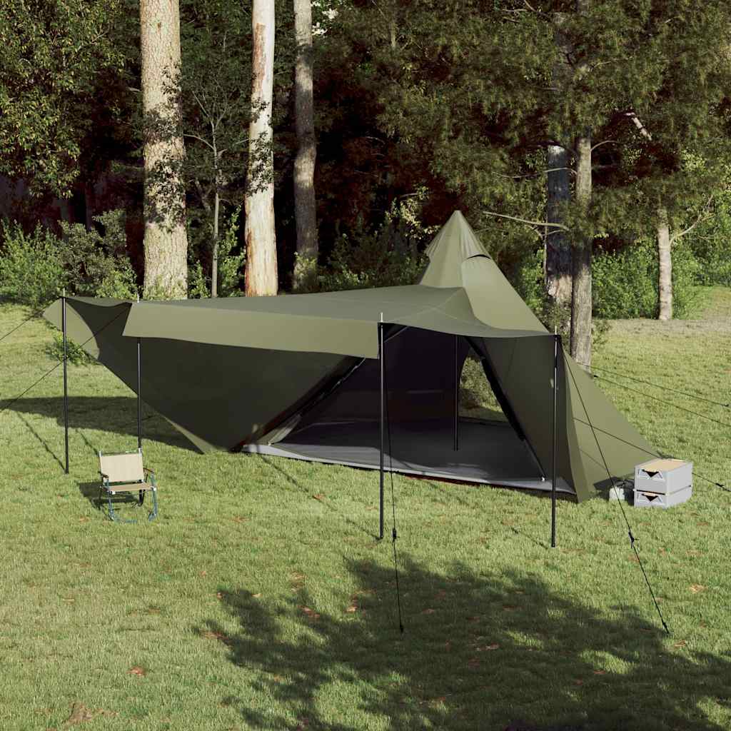 Tenda familiar tipi para 8 pessoas impermeável verde azeitona