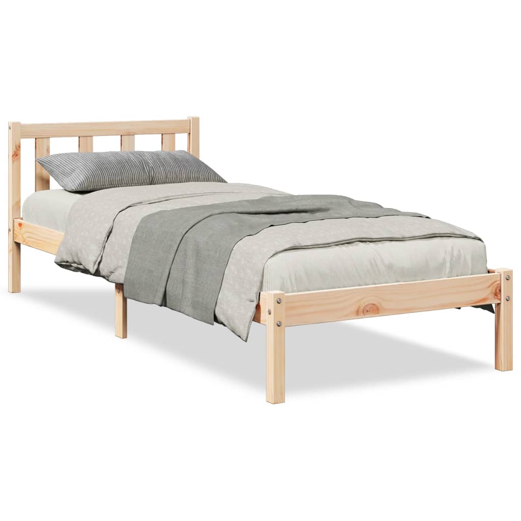 Cama extra longa sem colchão 80x220 cm madeira de pinho maciça