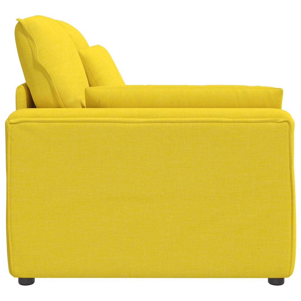 Módulo de extremidade de apoio de braço para sofá modular com almofadas, amarelo claro, 100 cm
