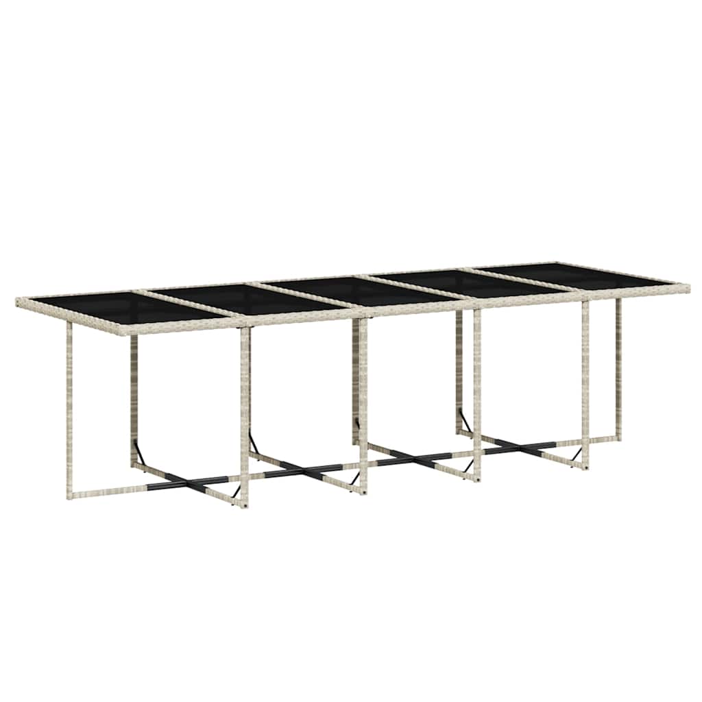 11 Pcs conjunto jantar p/ jardim c/ almofadões vime PE cinzento