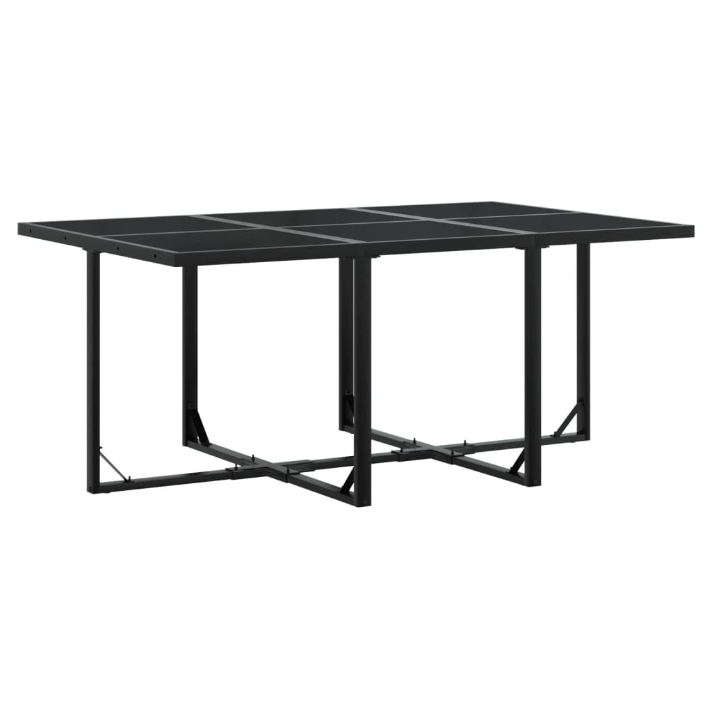 11 Pcs conj. de jantar p/ jardim c/ almofadões textilene preto