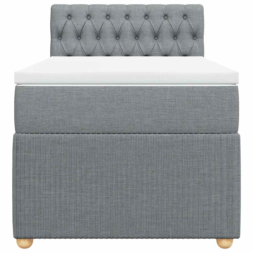 Cama com molas/colchão 90x190 cm tecido cinzento-claro