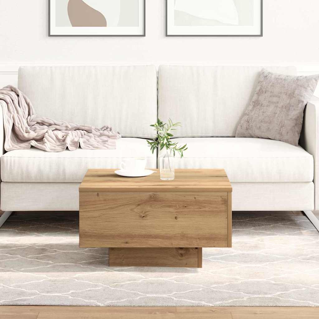 Mesa de centro carvalho artesanal 55 x 55 x 31 cm