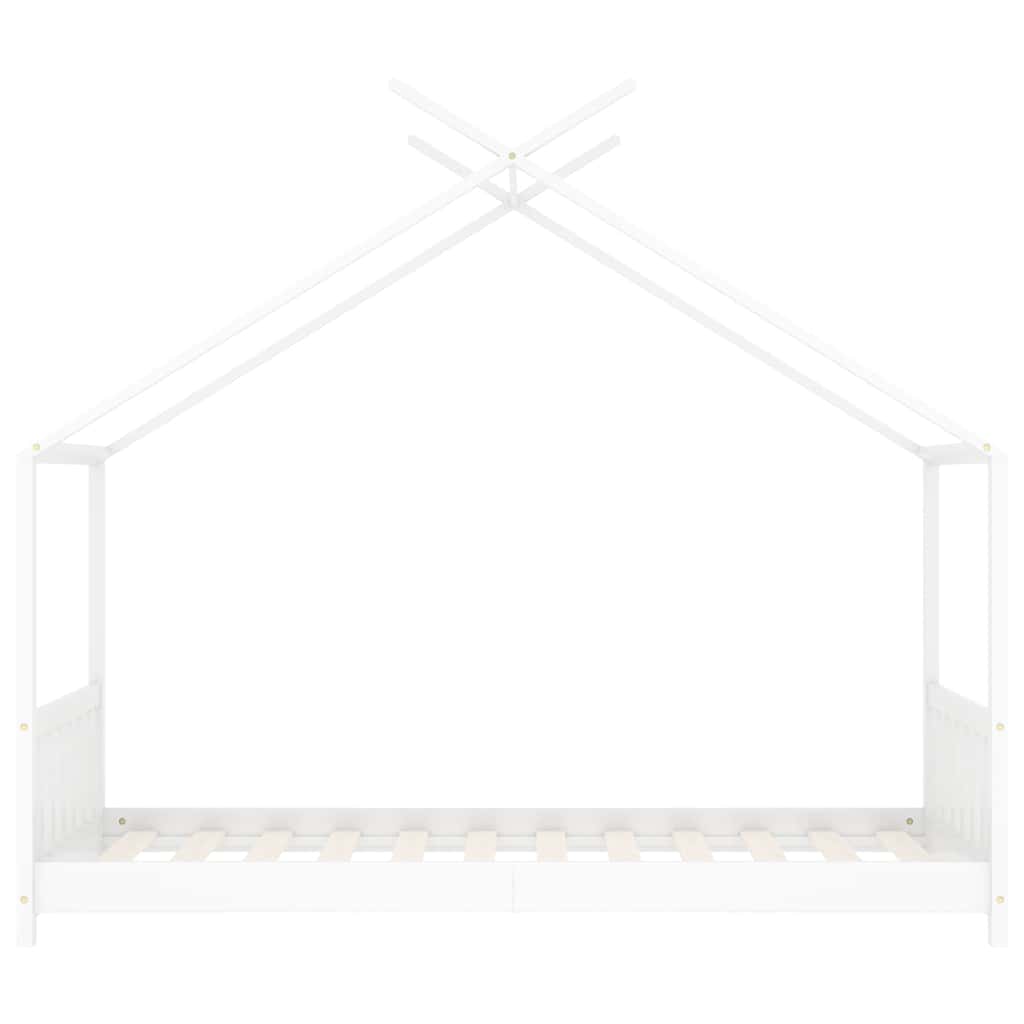 Estrutura de cama para crianças 80x160 cm pinho maciço branco