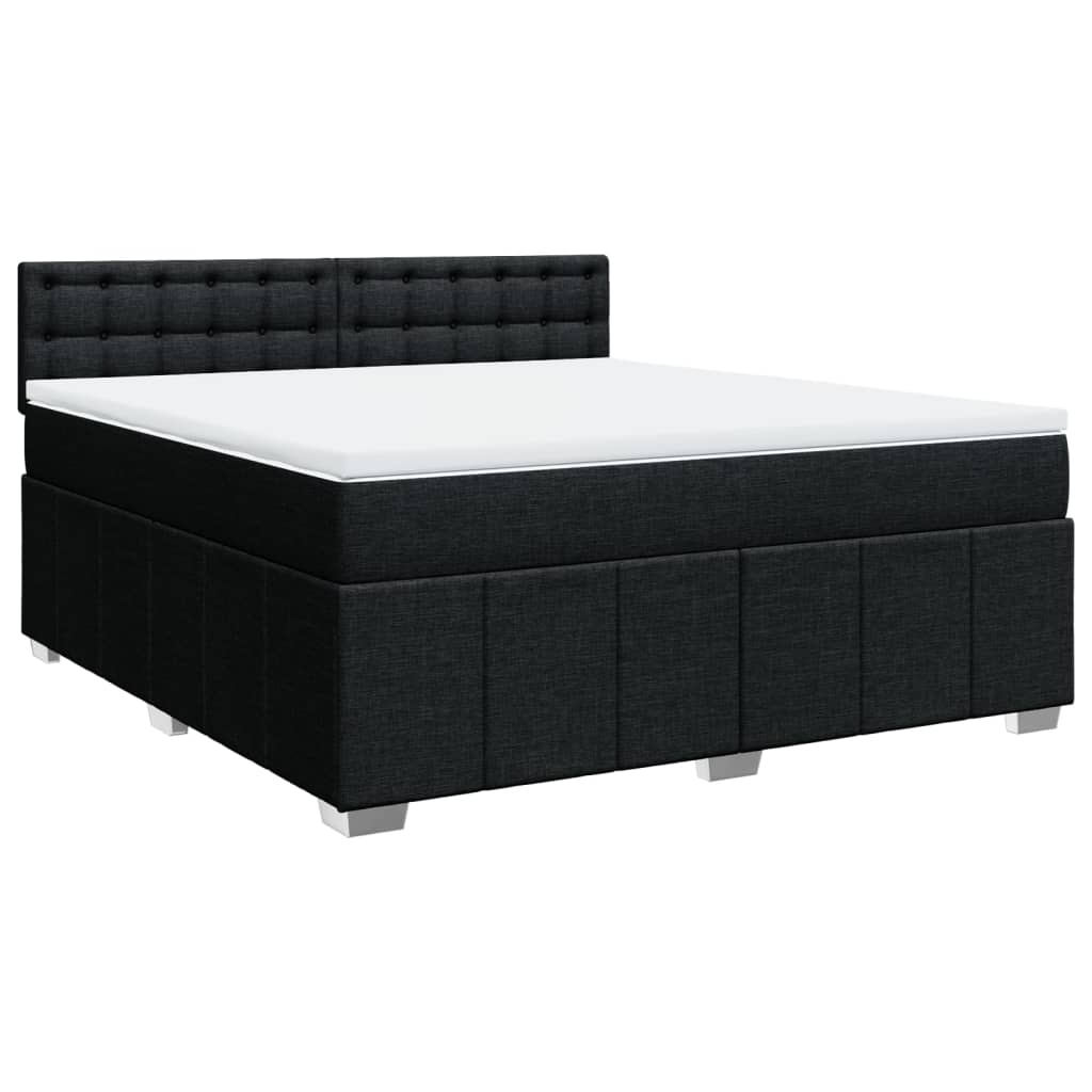 Cama com molas/colchão 180x200 cm tecido preto