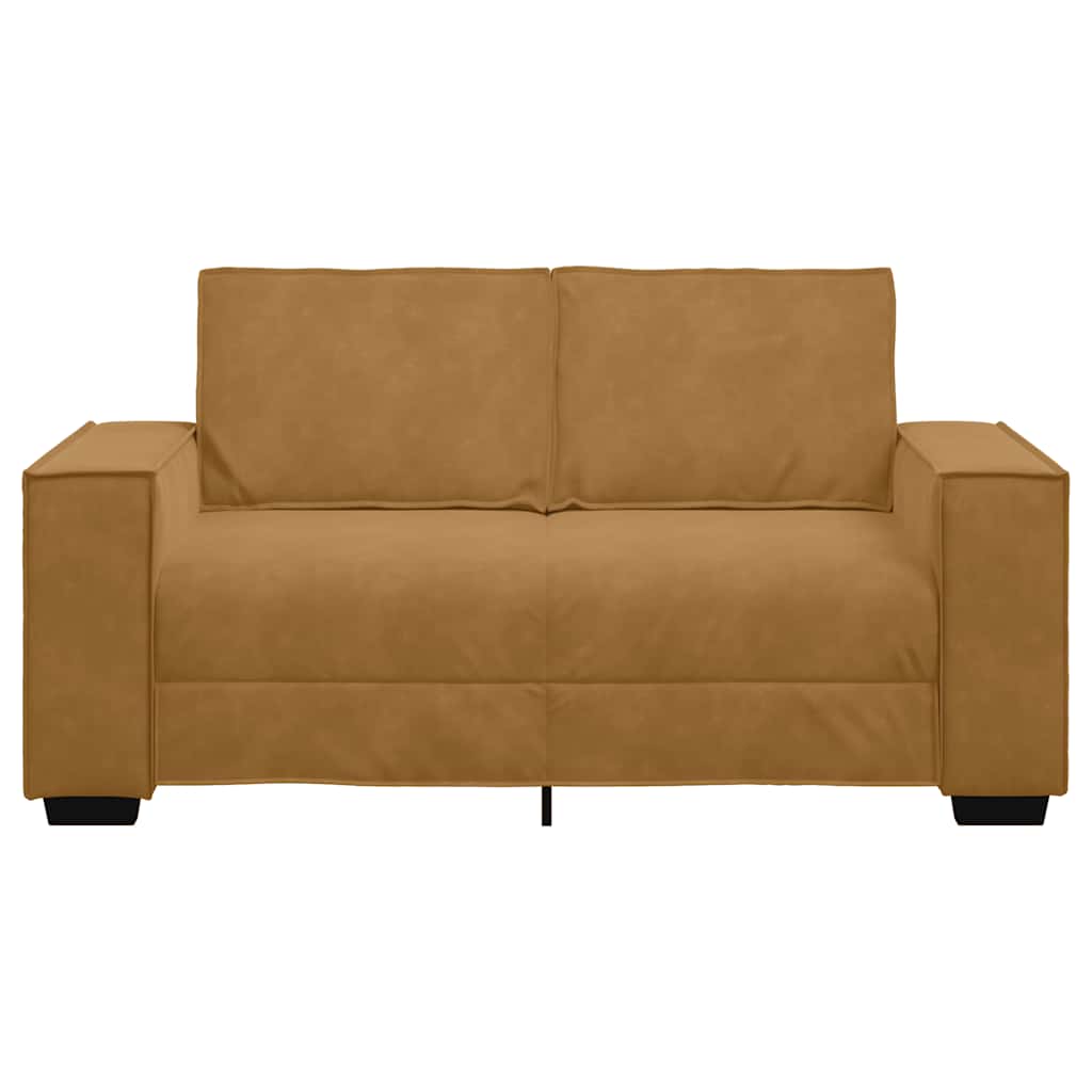 Sofá de 2 lugares veludo 160x78x84 cm castanho