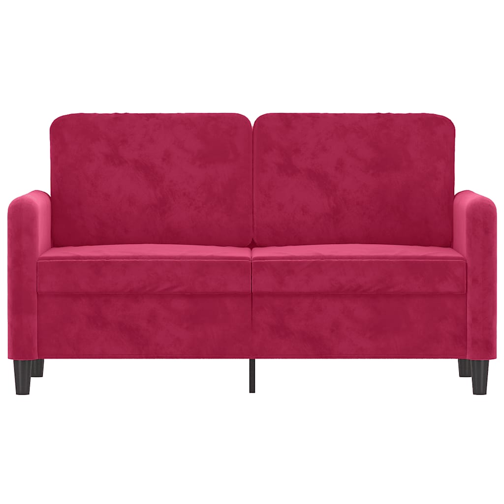 Sofá de 2 lugares veludo 120 cm vermelho tinto