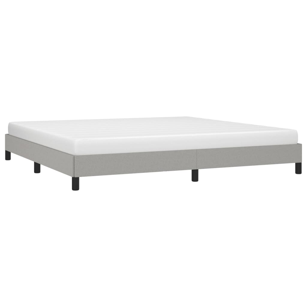 Estrutura de cama sem colchão 200x200 cm tecido cinzento-claro