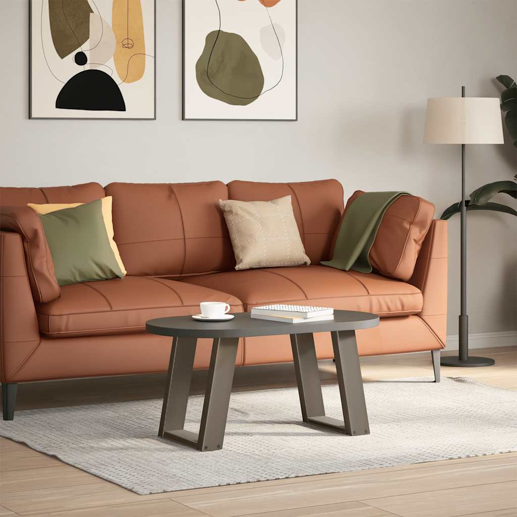 Pés para mesa de centro em formato de u, 2 peças, aço natural, 38 x (42-43) cm, aço