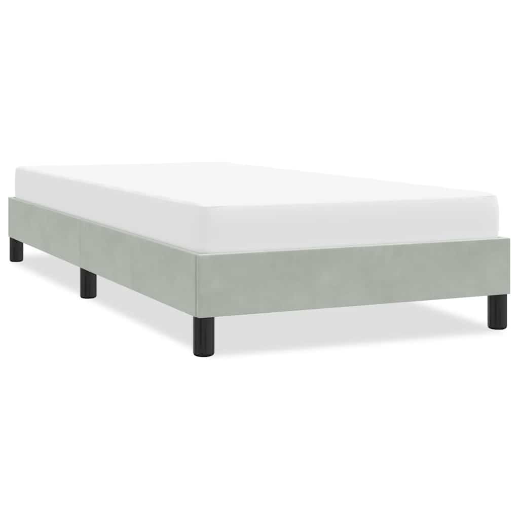 Estrutura de cama sem colchão 90x210 cm veludo cinzento-claro