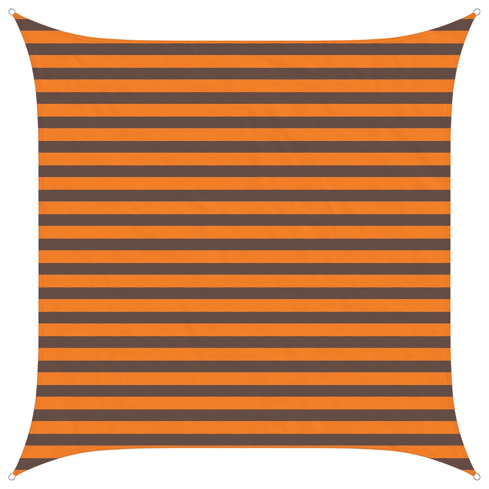 Vela de sombra solar laranja e marrom 2,5 x 2,5 m