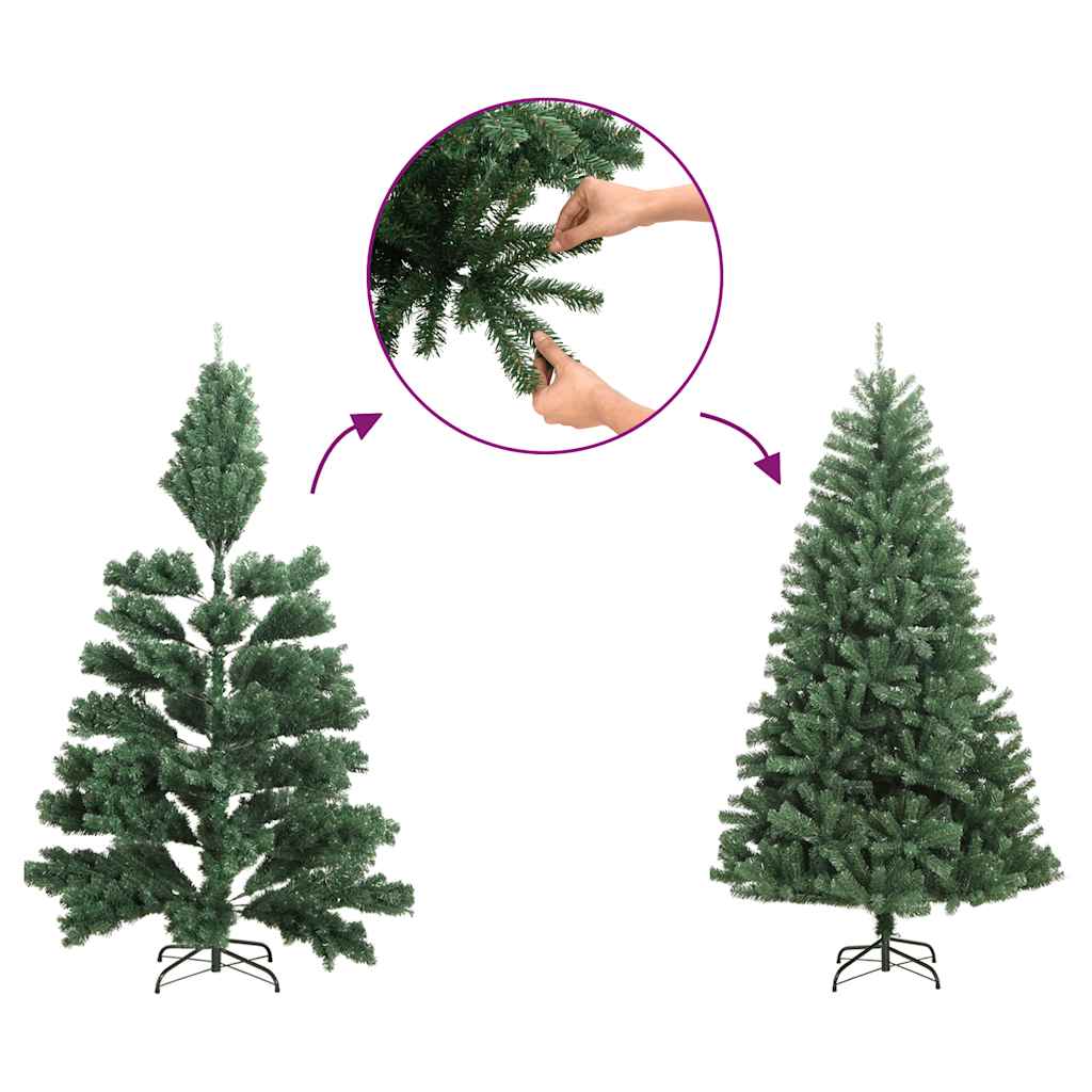 Meia árvore de natal artificial com suporte 240 cm PVC rosa