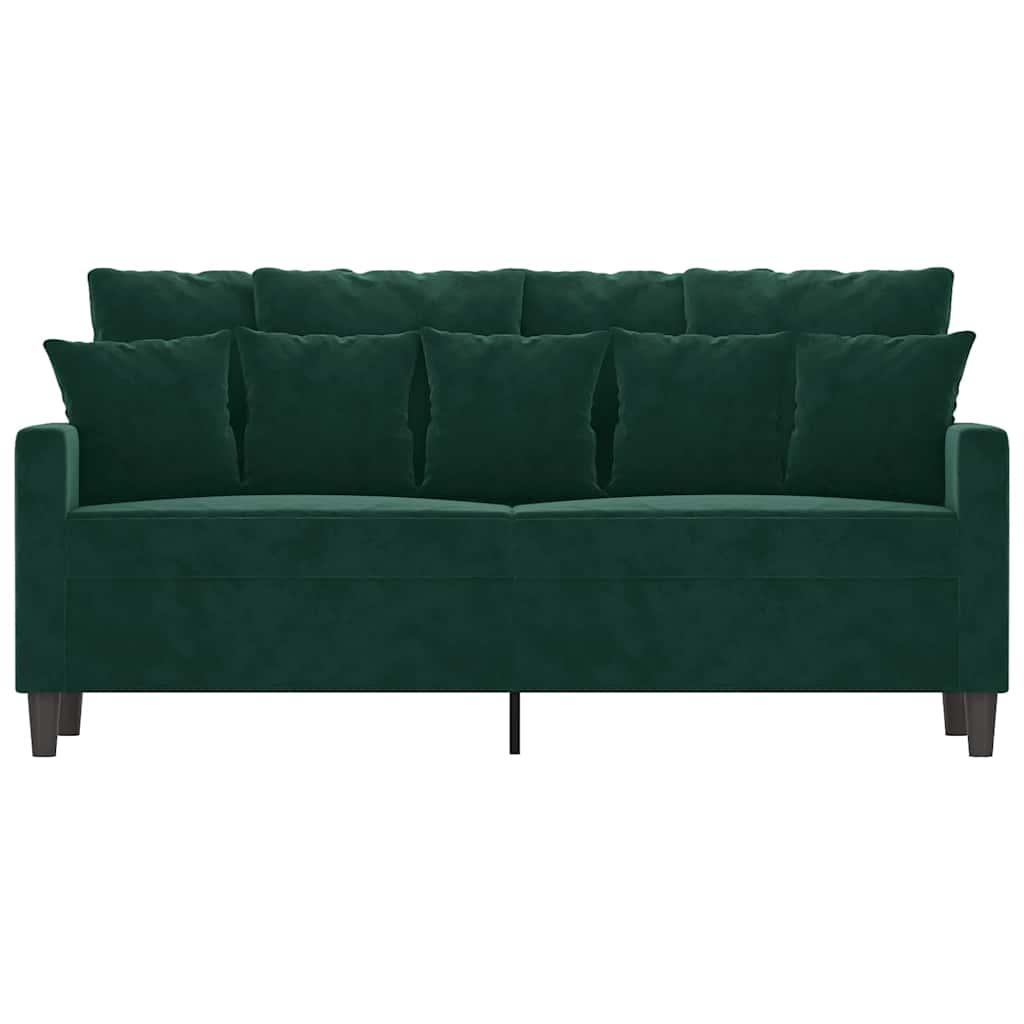 Sofá de 2 lugares 140 cm veludo verde-escuro