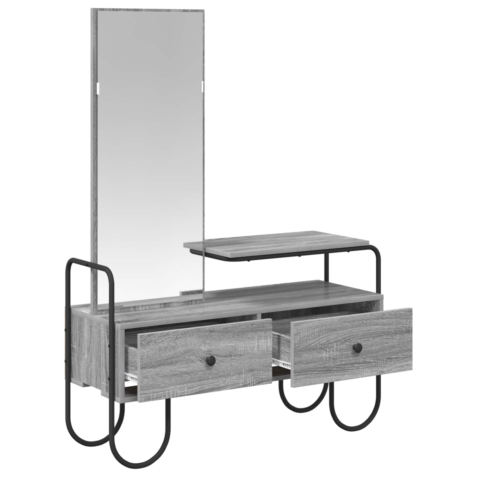 Mesa de vestir com gaveta sonoma cinzento 100 x 36,5 x 136 cm
