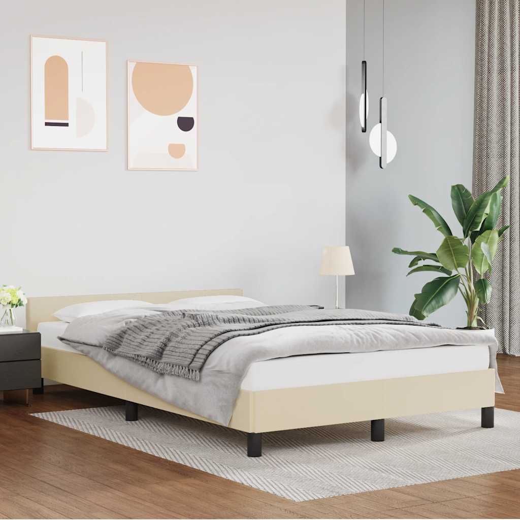 Estrutura cama c/ cabeceira sem colchão 120x200 cm creme