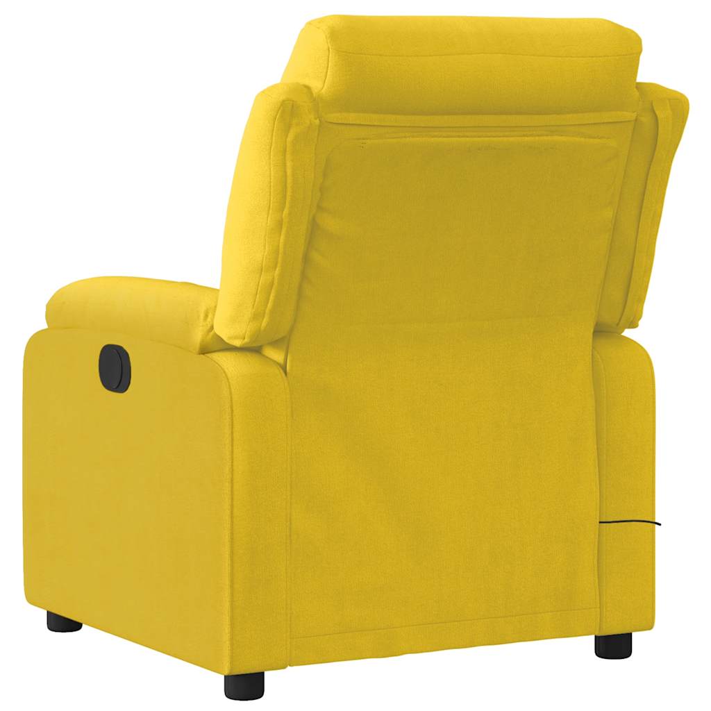 Poltrona de massagens reclinável veludo amarelo
