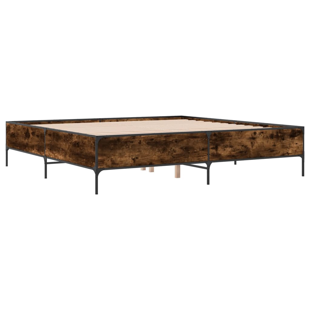Estrutura de cama 200x200 cm derivados madeira/metal