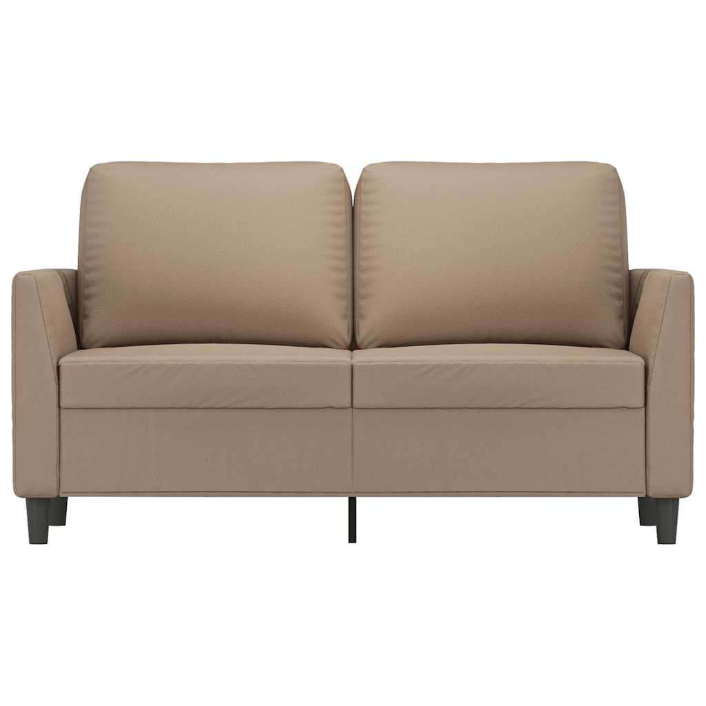 Sofá de 2 lugares 120 cm couro artificial cor cappuccino