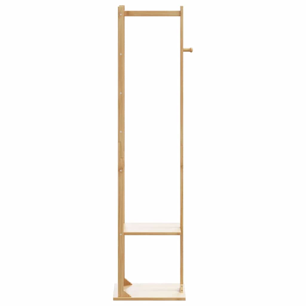 Cabide com ganchos e prateleiras 38,5x30x156 cm bambu
