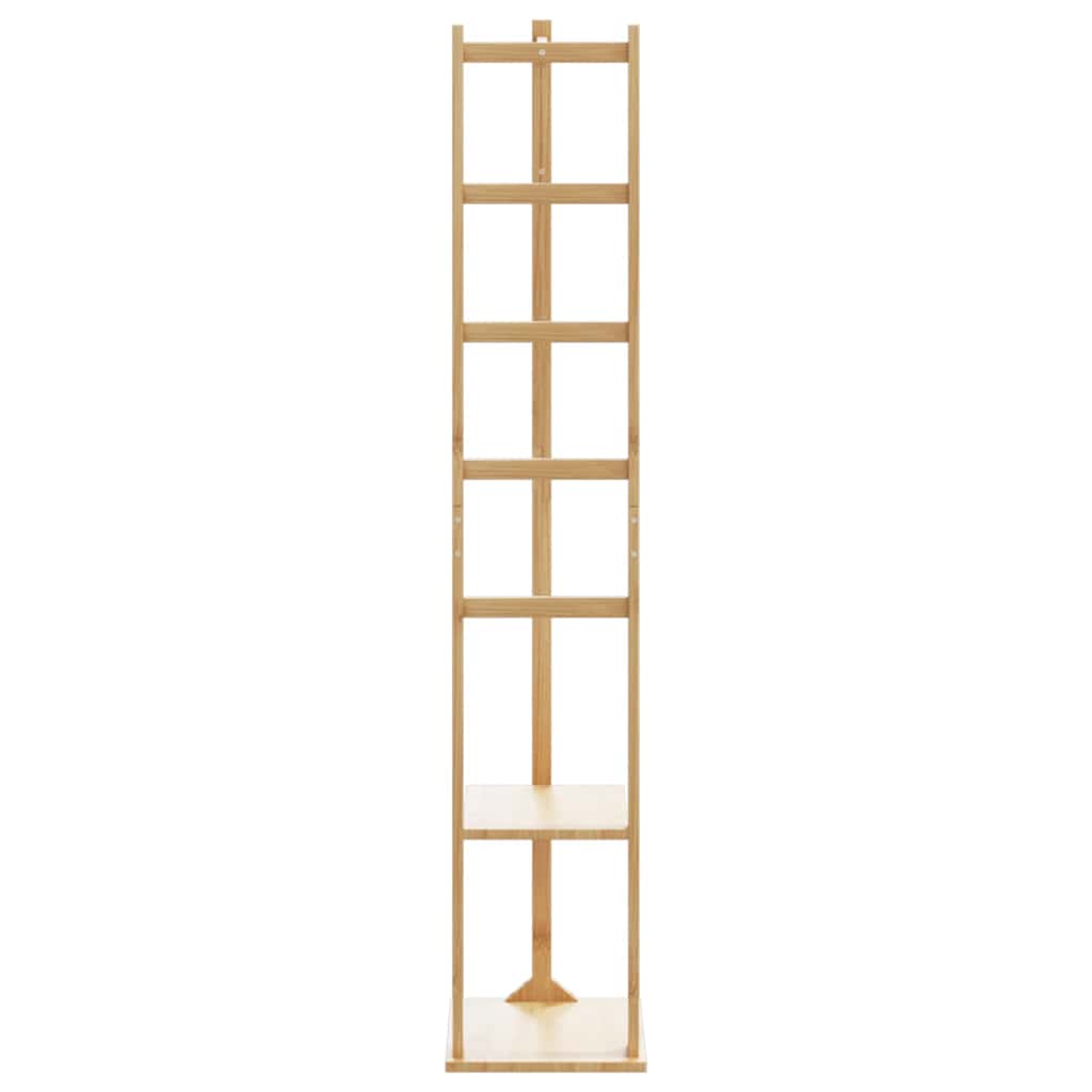 Cabide com ganchos e prateleiras 38,5x30x156 cm bambu